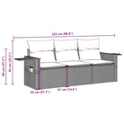 Poly rattan loungeset met waterdichte tas en gepoedercoat staal - Tuinsets