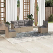 Poly Rattan Loungeset met Waterdichte Tas en Gepoedercoat Staal - Tuinsets
