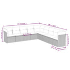 Poly rattan loungeset met waterdichte tas en gepoedercoat staal afmetingen - Tuinsets