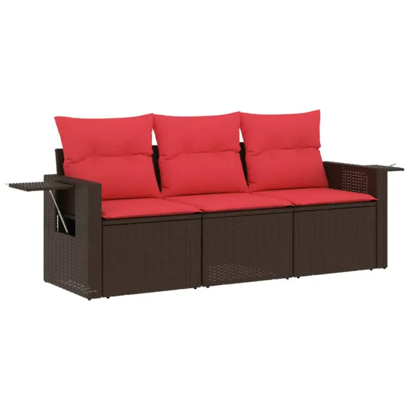 Poly Rattan Loungeset met Waterdichte Tas en Gepoedercoat Staal - Tuinsets