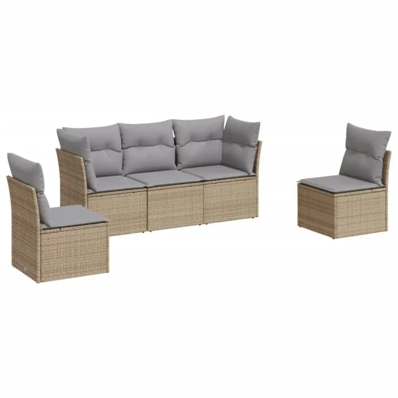 Poly Rattan Loungeset met Waterdichte Tas en Gepoedercoat Staal - Tuinsets