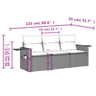 Poly Rattan Loungeset met Waterdichte Tas en Gepoedercoat Staal - Tuinsets