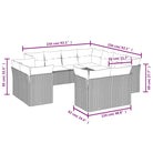 Poly Rattan Loungeset met Waterdichte Tas en Gepoedercoat Staal - Tuinsets