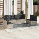 Poly Rattan Loungeset met waterdichte tas en gepoedercoat staal afmetingen - Lichtgrijs / Zonder tafel - Tuinsets