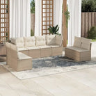 Poly Rattan Loungeset met waterdichte tas en gepoedercoat staal afmetingen - beige en crèmekleurig / Zonder tafel