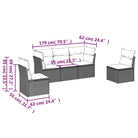 Poly Rattan Loungeset met Waterdichte Tas en Gepoedercoat Staal - Tuinsets