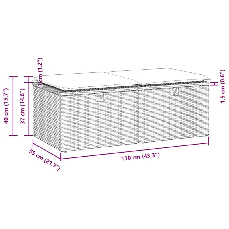 Poly rattan loungeset met waterdichte tas en wasbare hoes voor buitenplezier - Tuinsets