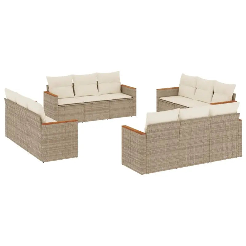 Poly rattan loungeset met waterdichte tas en wasbare hoes voor buitengebruik - Tuinsets