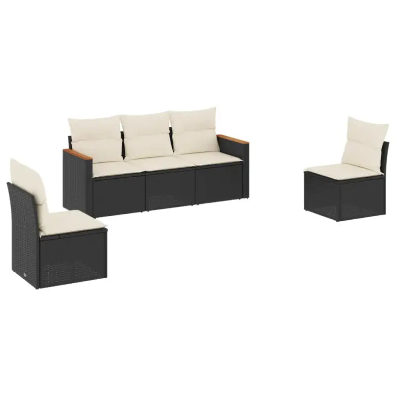 Poly rattan loungeset met waterdichte tas en wasbare hoes voor buiten genieten - Tuinsets