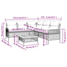 Poly rattan loungeset voor comfortabele zitervaring met wasbare hoes - Tuinsets