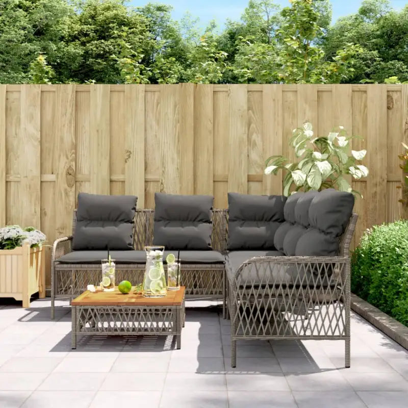 Poly rattan loungeset voor comfortabele zitervaring met wasbare hoes - Tuinsets