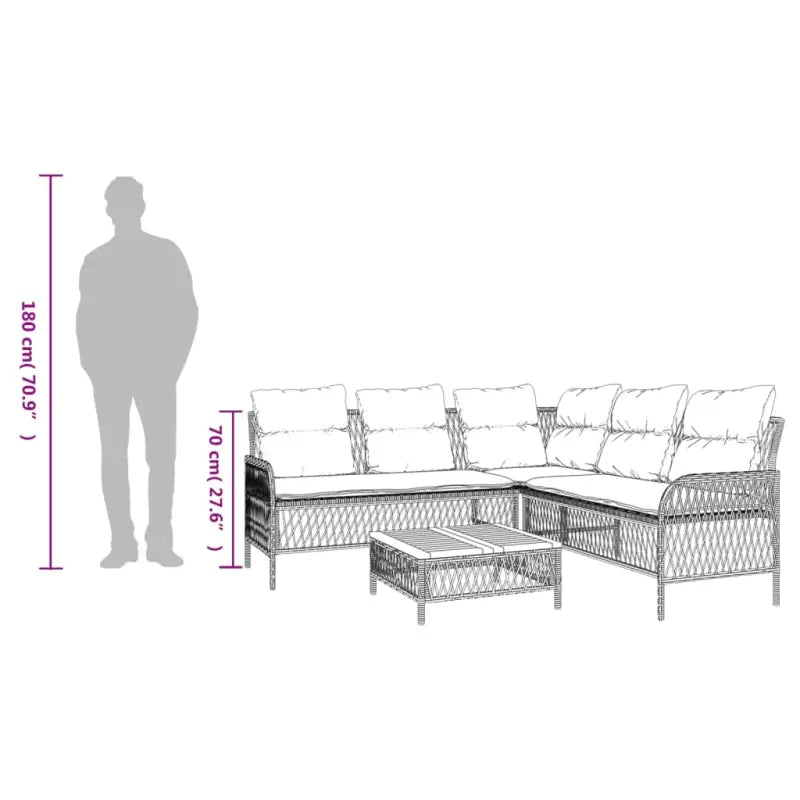 Poly rattan loungeset voor comfortabele zitervaring met wasbare hoes - Tuinsets