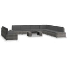Poly Rattan Loungeset voor Tuin met Comfortabele Afmetingen Rugkussen - Tuinsets