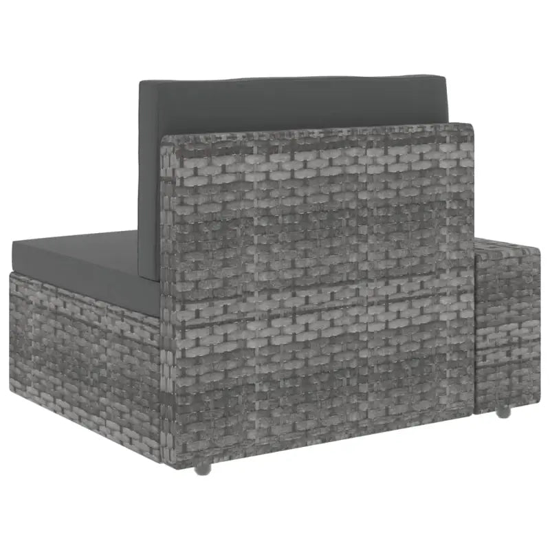 Poly Rattan Loungeset voor Tuin met Comfortabele Afmetingen Rugkussen - Tuinsets