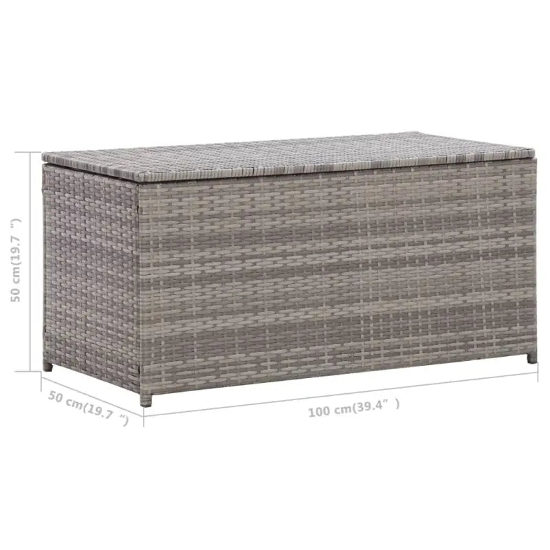 Poly Rattan Opbergbox met Gepoedercoat Stalen Frame voor Buiten - Opbergboxen voor buiten