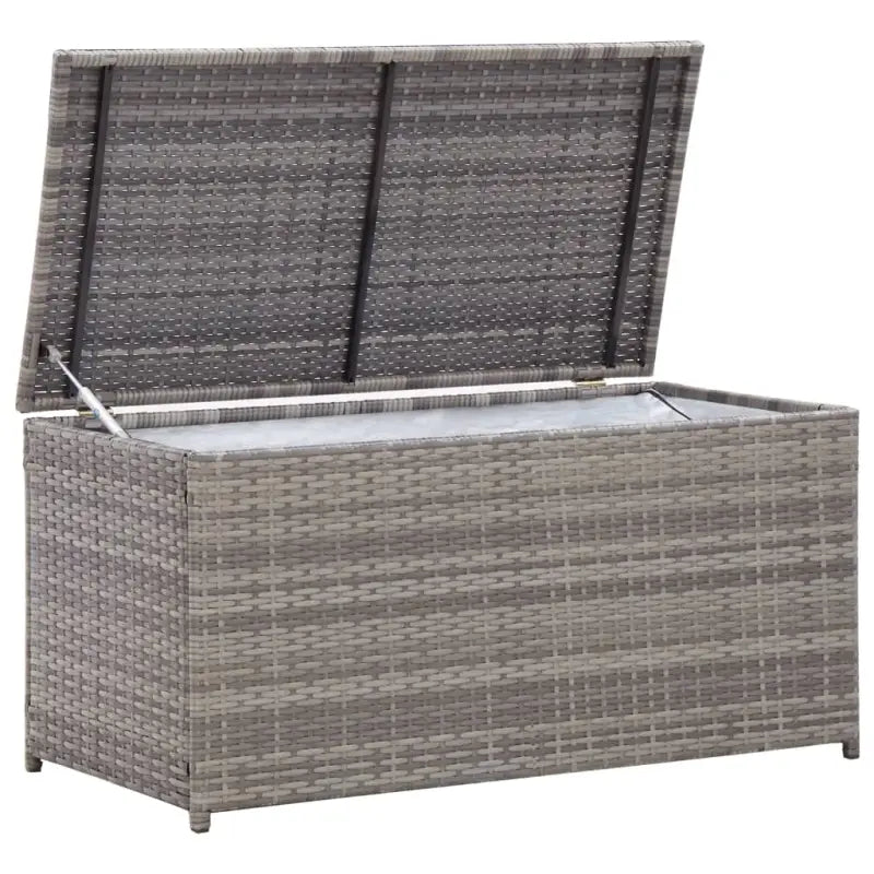 Poly Rattan Opbergbox met Gepoedercoat Stalen Frame voor Buiten - Opbergboxen voor buiten