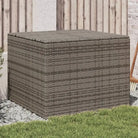 Poly Rattan Opbergbox met Gepoedercoat Stalen Frame voor Buiten - Grijs / 80 x 75 x 59 cm - Opbergboxen voor buiten