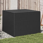 Poly Rattan Opbergbox met Gepoedercoat Stalen Frame voor Buiten - Zwart / 80 x 75 x 59 cm - Opbergboxen voor buiten