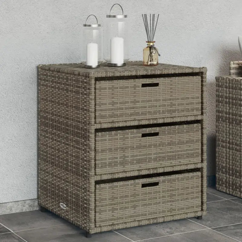 Poly Rattan Opbergbox voor Buiten voor Kussens en Tuinbenodigdheden - Grijs / 55 x 59 x 69 cm - Opbergboxen voor buiten