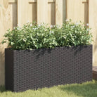 Poly rattan plantenbak met nonwoven zak voor tuin en balkon - Zwart / 2 - Bloempotten & plantenbakken