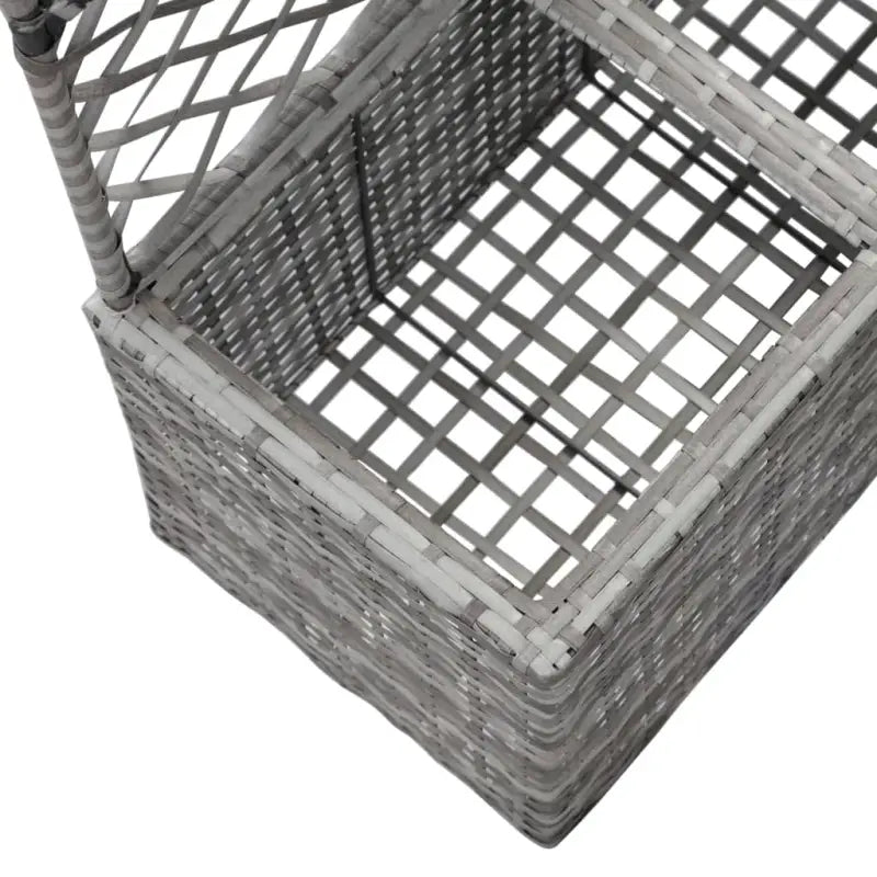 Poly rattan plantenbak met uitneembare potten en latwerk voor tuin - Bloempotten & plantenbakken