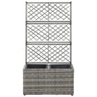 Poly rattan plantenbak met uitneembare potten en latwerk voor tuin - Bloempotten & plantenbakken