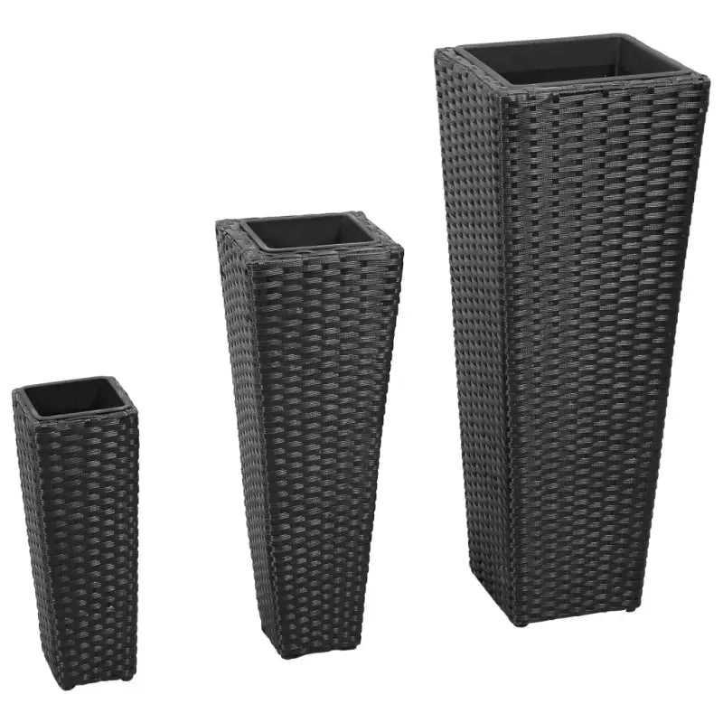 Poly rattan plantenbakken met verschillende maten en stalen frame - Bloempotten & plantenbakken