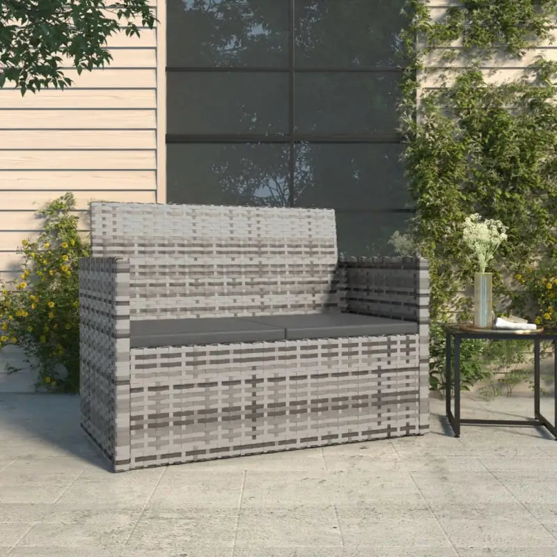 Poly Rattan Tuinbank met Kussens voor in de Tuin of Terras - Grijs / 1 / Zonder rugkussen - Tuinbanken
