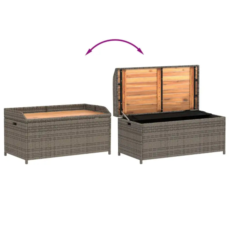 Poly rattan tuinbank met opbergbakje voor andere spullen en waterdichte tas - Tuinbanken