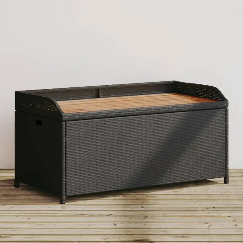 Poly rattan tuinbank met opbergbakje voor andere spullen en waterdichte tas - Zwart / 100 x 50 x 52 cm / 1 - Tuinbanken