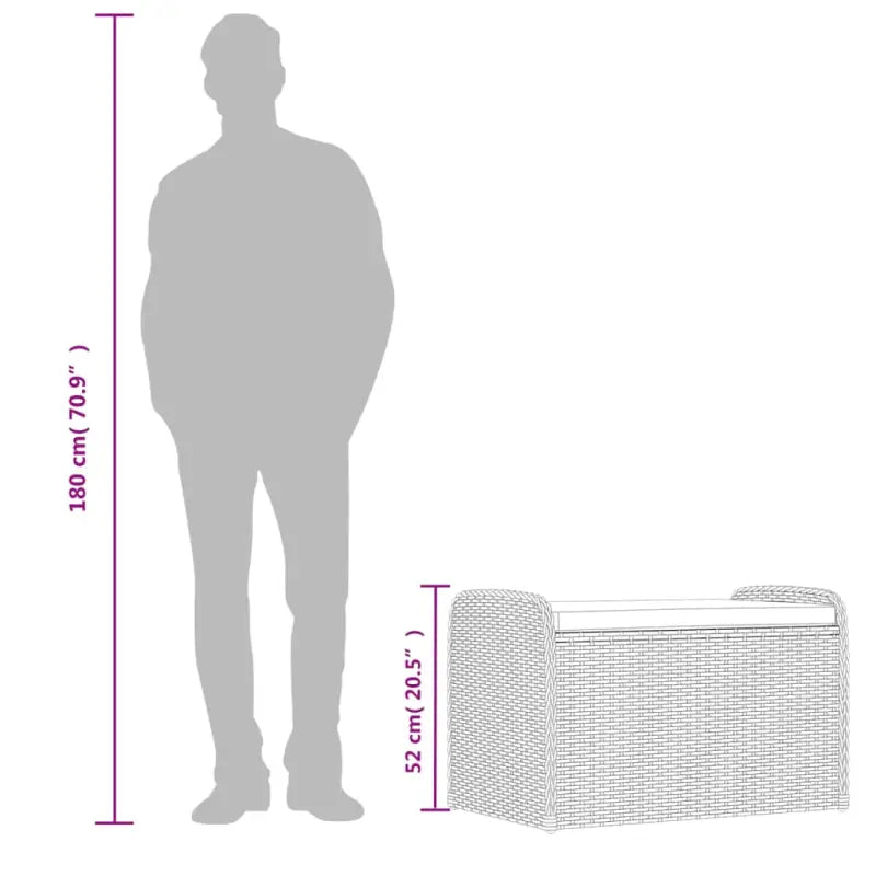 Poly Rattan tuinbank met opbergruimte voor andere spullen en waterdichte tas - Tuinbanken