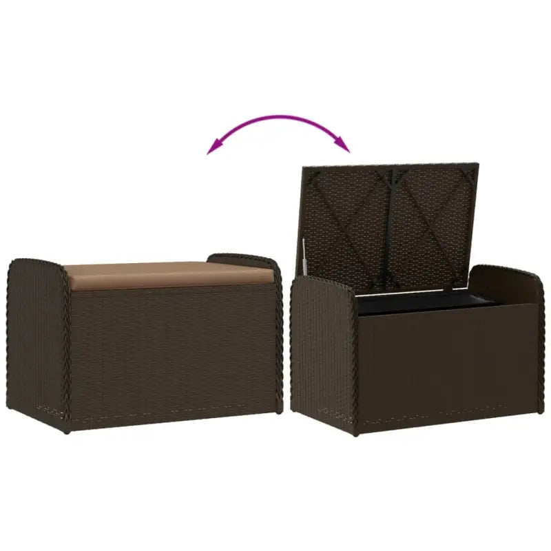 Poly Rattan tuinbank met opbergruimte voor andere spullen en waterdichte tas - Tuinbanken