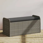 Poly Rattan tuinbank met opbergruimte voor andere spullen en waterdichte tas - Grijs / 115 x 51 x 52 cm / 1 - Tuinbanken