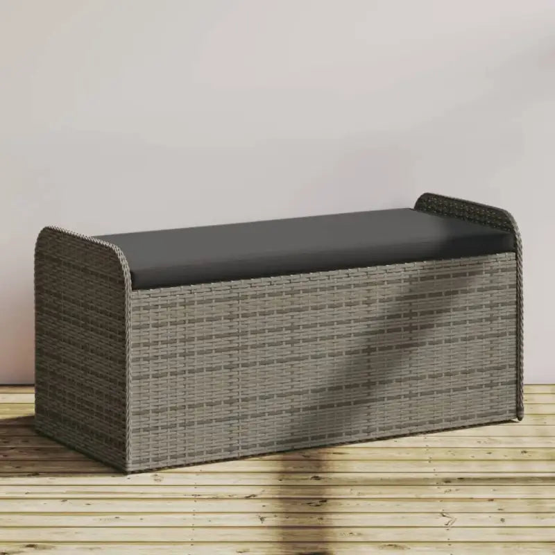 Poly Rattan tuinbank met opbergruimte voor andere spullen en waterdichte tas - Grijs / 115 x 51 x 52 cm / 1 - Tuinbanken