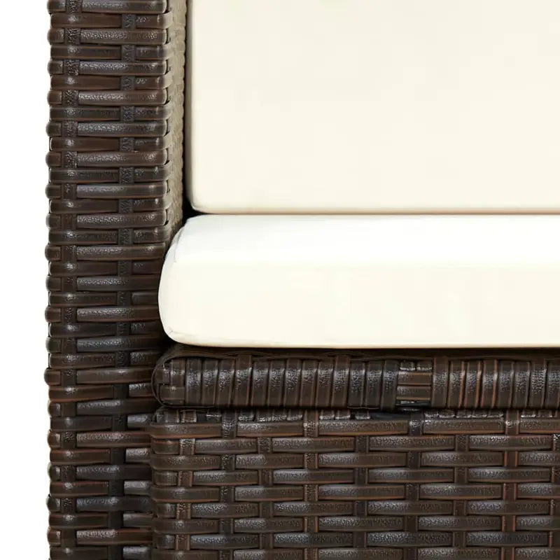 Poly Rattan Tuinbank met Stalen Frame inclusief Levering - Bruin / 1 - Loungebanken