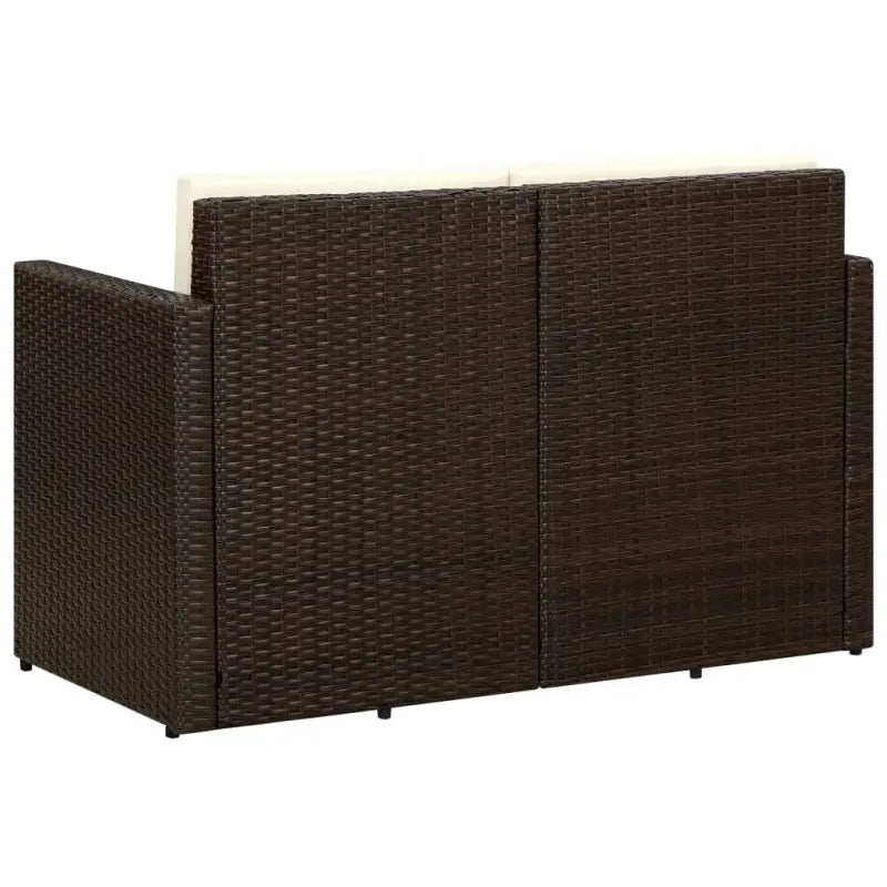 Poly Rattan Tuinbank met Stalen Frame inclusief Levering - Bruin / 1 - Loungebanken