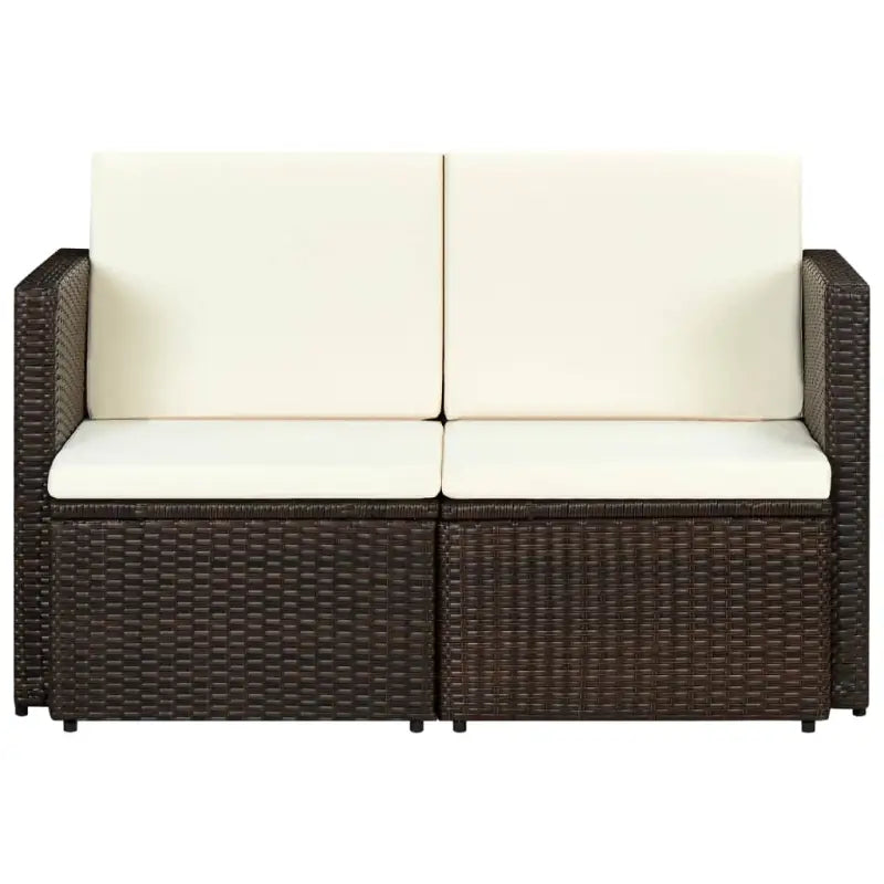 Poly Rattan Tuinbank met Stalen Frame inclusief Levering - Bruin / 1 - Loungebanken