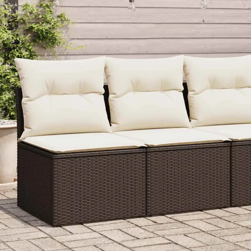 Poly Rattan Tuinbank met Waterdichte Tas en Wasbare Hoezen - Bruin / zonder opbergruimte - Tuinsets