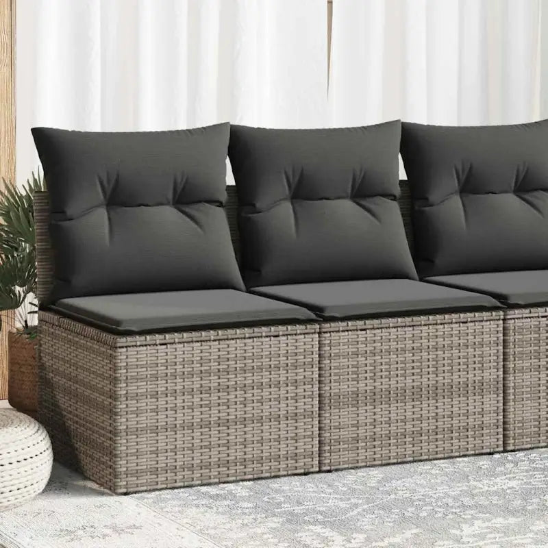Poly Rattan Tuinbank met Waterdichte Tas en Wasbare Hoezen - Grijs / zonder opbergruimte - Tuinsets