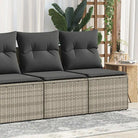 Poly Rattan Tuinbank met Waterdichte Tas en Wasbare Hoezen - Lichtgrijs / met opbergruimte - Tuinsets