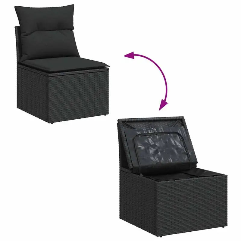 Poly Rattan Tuinbank met Waterdichte Tas en Wasbare Hoezen - Tuinsets