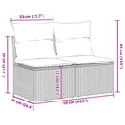 Poly Rattan Tuinbank met Waterdichte Tas en Wasbare Hoezen - Tuinsets