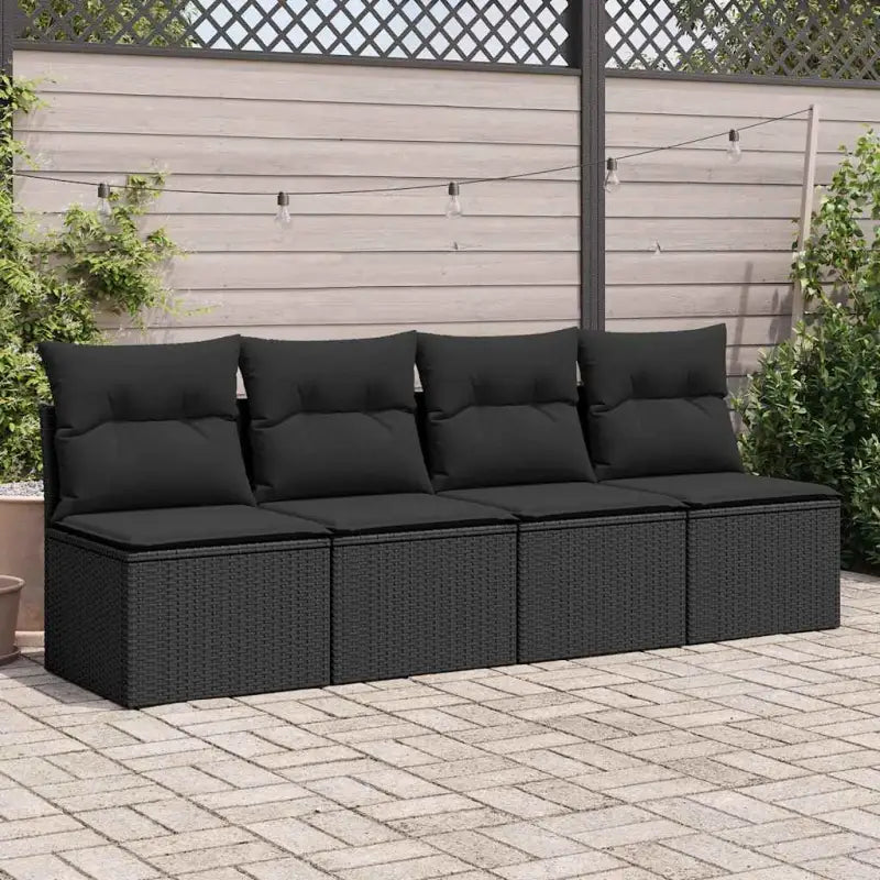 Poly Rattan Tuinbank met Waterdichte Tas en Wasbare Hoezen - Tuinsets