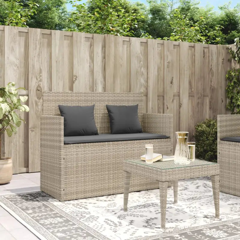 Poly rattan tuinbank met waterdichte zak voor andere spullen en kussens - Tuinbanken