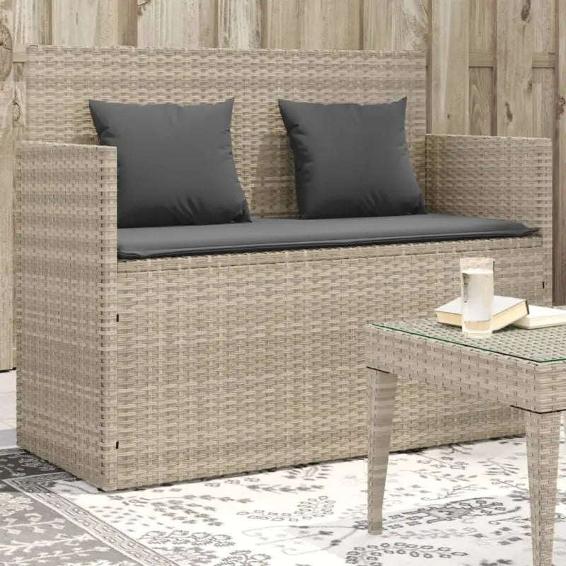 Poly rattan tuinbank met waterdichte zak voor andere spullen en kussens - Tuinbanken