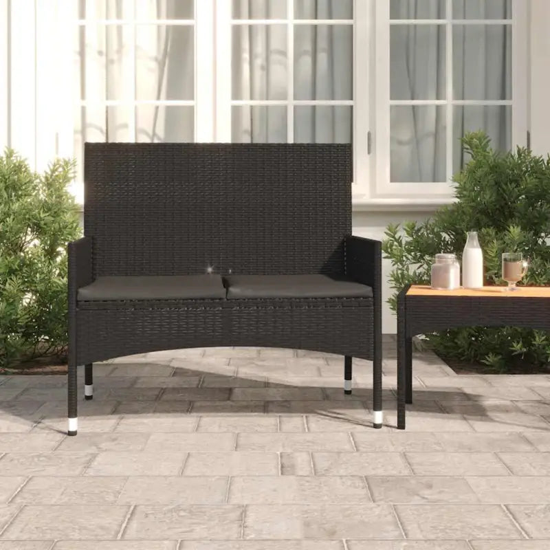 Poly Rattan Tuinbank voor comfortabel zitten op je terras - Zwart / 1 - Tuinbanken