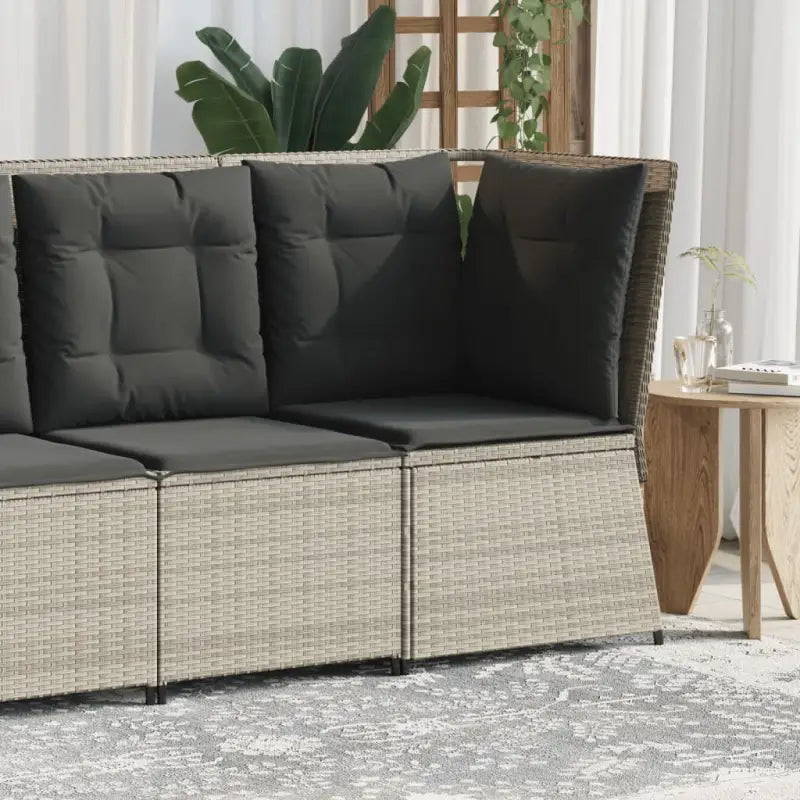 Poly rattan tuinbank voor een comfortabele zitervaring met wasbare hoes - Lichtgrijs / 1 / Hoekbank - Loungebanken