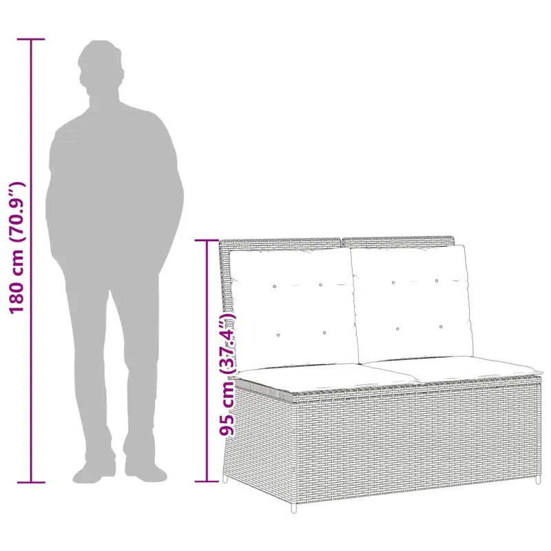 Poly rattan tuinbank voor een comfortabele zitervaring met wasbare hoes - Loungebanken