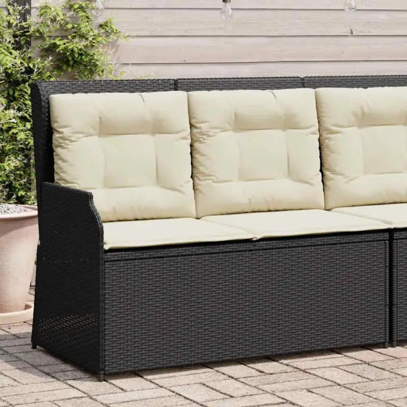 Poly rattan tuinbank voor een comfortabele zitervaring met wasbare hoes - Zwart / 1 / Hoekbank (rechterarmleuning)