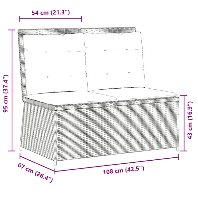 Poly rattan tuinbank voor een comfortabele zitervaring met wasbare hoes - Loungebanken